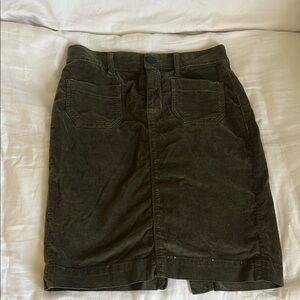 Olive Green Corduroy Skirt